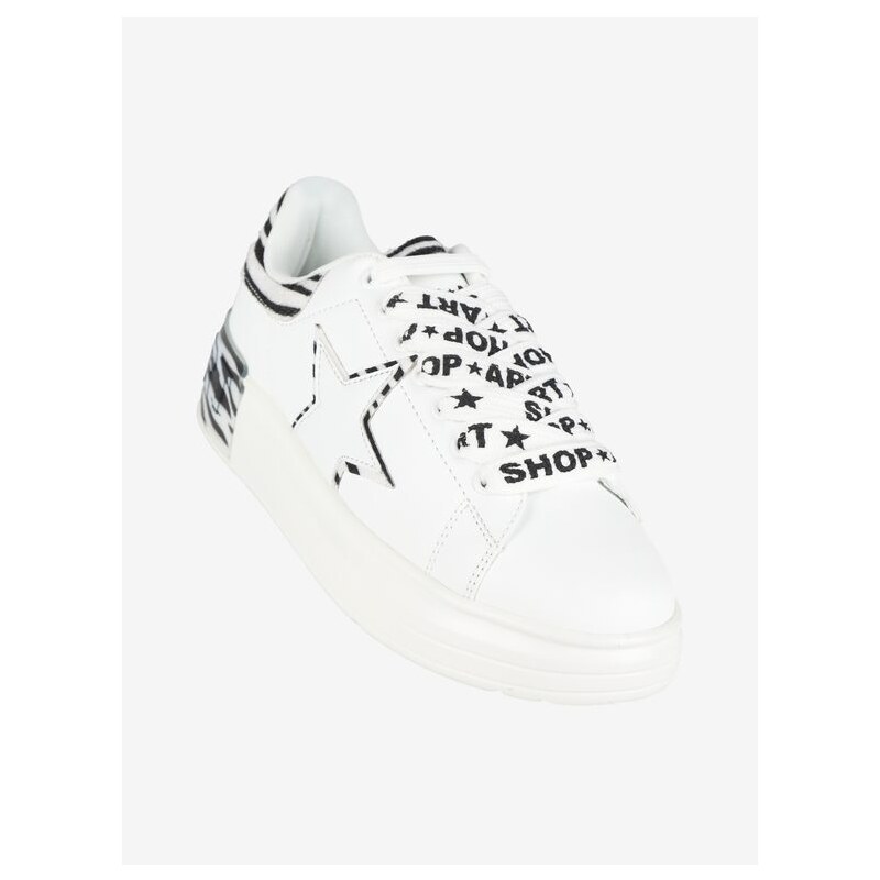 Shop Art Kim Sneakers Zebrate Donna Con Zeppa Bianco Taglia 38