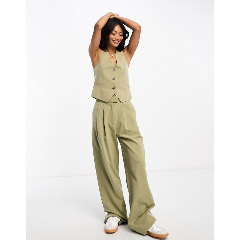 Asos Design Pantaloni Verde Kaki Pantaloni Casual ASOS Curve Cu