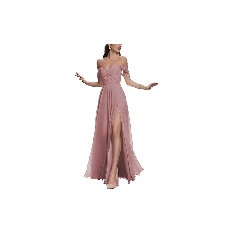EVERPRETTY Abo da damigella d'onore elegante con spalle scoperte