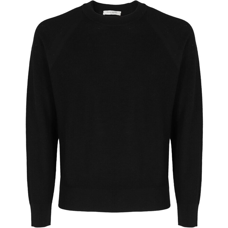 Paolo Pecora Cappotto monopetto nero con cappuccio PP2860