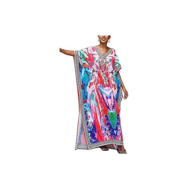 LCpddajlspig Copricostume Donna Mare, Da Spiaggia Cotone Curvy Beachwear Taglie Forti Estate Elegante Tunica Cover Up Trasparente Copricostume Lungo Abito Sexy Lungo 120260628