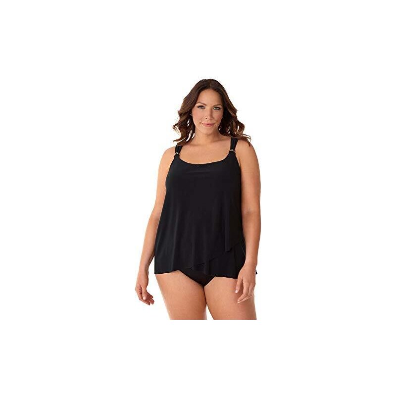 Miraclesuit Top Tankini con ferretto Dazzle tinta unita taglie forti