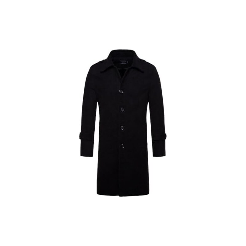 Tdvcpmkk Trench da donna monopetto cappotto lungo da donna con risvolto cappotto da donna, Blu navy, X-Large
