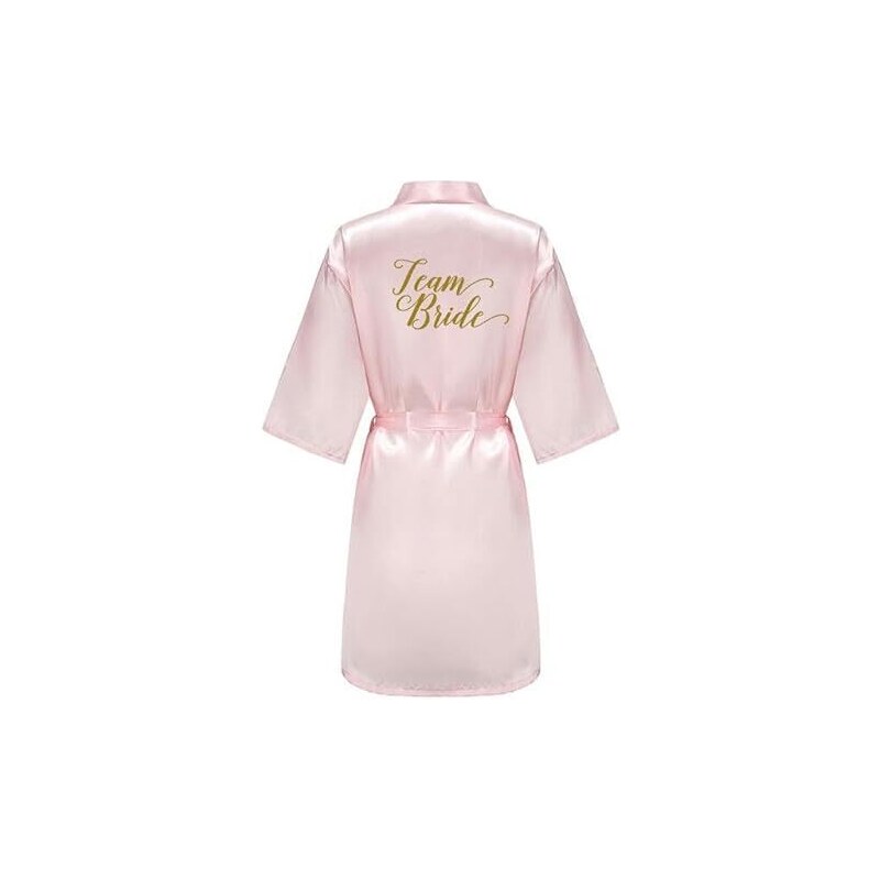 RSLOVE Accappatoio Kimono In Raso Per Damigella D'Onore - Vestaglia Sposa Con Ricamo, Taglie S-XXL