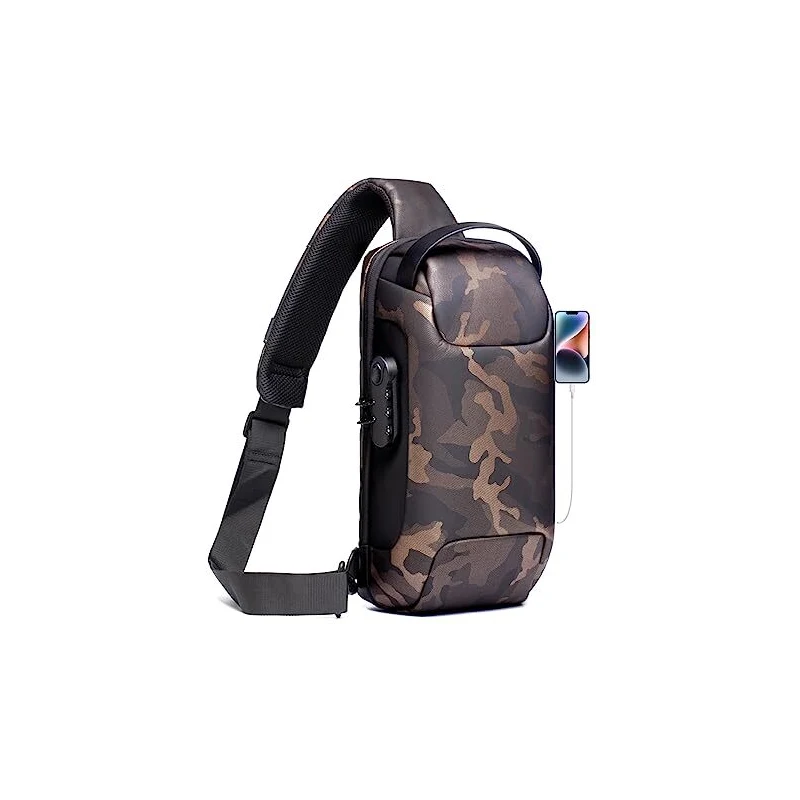 Zaino Antifurto Uomo Con Porta USB - Borse Piccole A Tracolla, Leggero, Impermeabile - Foto 14