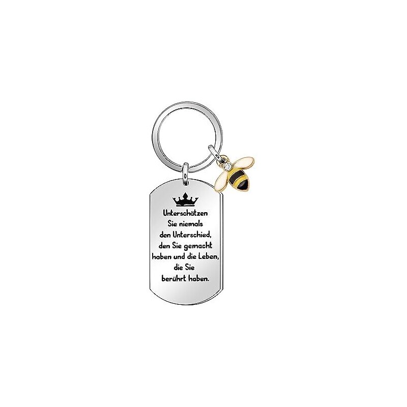 Portachiavi Motivazionali Set 16 Regali Di Addio - Penne In Legno E Con Sacchetti Di Organza, Per Colleghi E Educatori Set Regalo 16 Pezzi