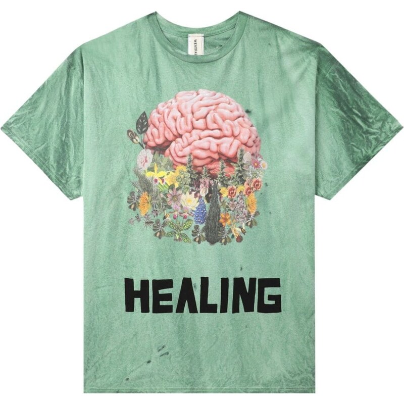 WESTFALL T-shirt Healing con fantasia tie dye - Verde