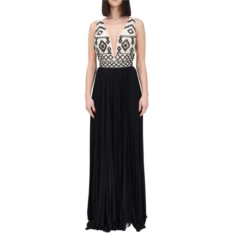 Elisabetta Franchi Abito con logo ricamato frontale EFAB524.0