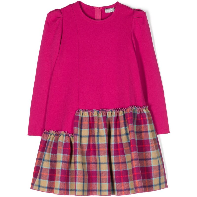 Grembiule in cotone a quadri tartan rosa e panna (Ref. 183
