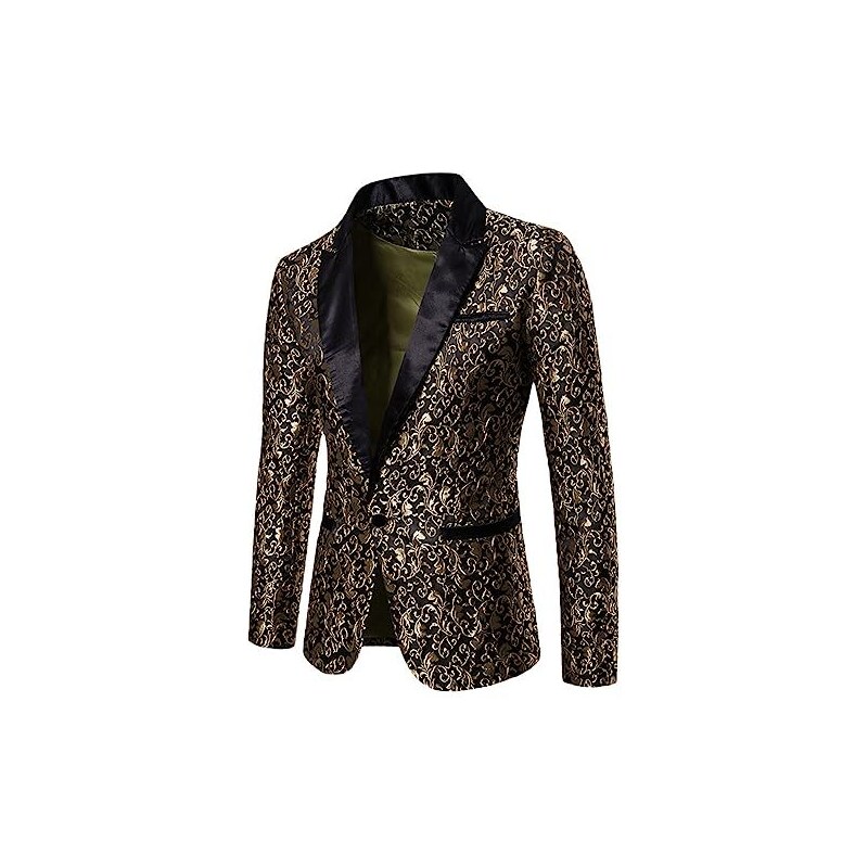 COOFANDY Giacca Uomo Elegante Con Stampa Paisley - Blazer Retro Jacquard Per Cerimonie - Foto 6