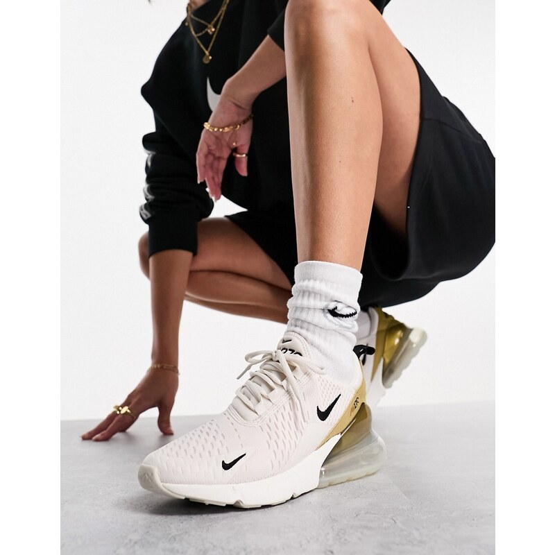 Nike - Air Max 270 - Sneakers bianche e oro-Bianco