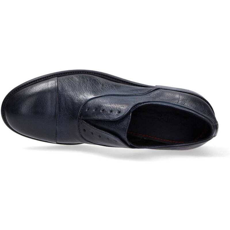 Pawelk's scarpa slip-on pelle blu effetto vintage