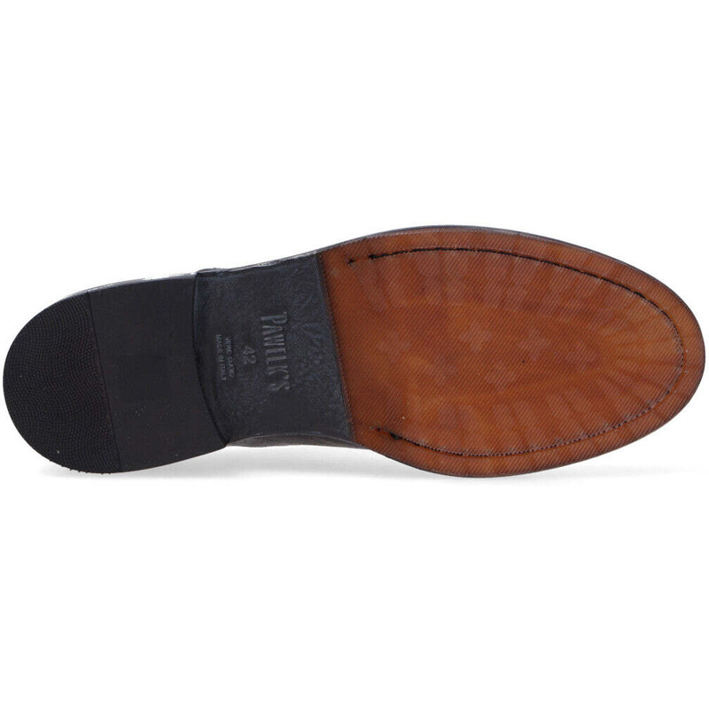 Pawelk's scarpa slip-on pelle nera effetto vintage