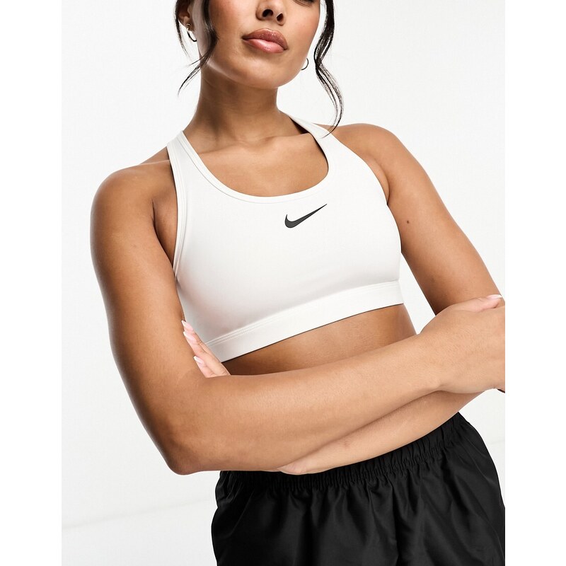 Nike Training - Reggiseno sportivo a sostegno medio bianco con logo Nike