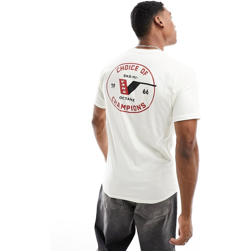 Vans - Choice Of Champions - T-shirt bianco sporco con logo e stampa sul retro