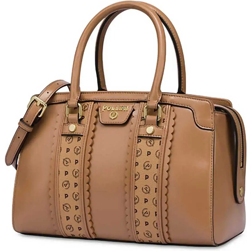 Borsa A Mano M Made In Italy Pelle Oro Con Bottoni – Bianca Taglia L - Foto 2