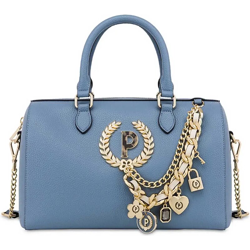 Borsa a mano Donna Mini in Pelle Bianca e Blu | Iside