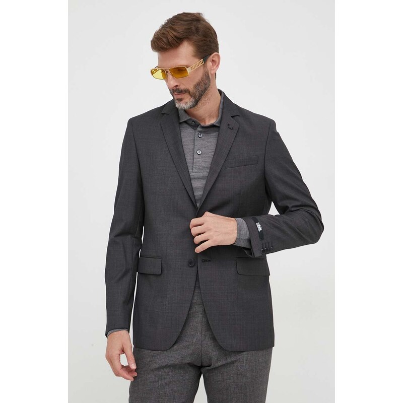 Karl Lagerfeld giacca in lana colore grigio