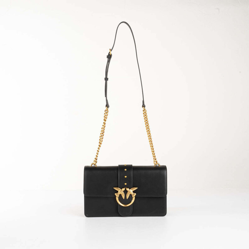 Pinko borsa Love Bag One Mini in pelle trapuntata bianco oro
