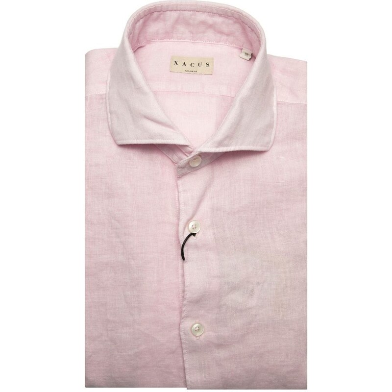 Xacus Camicia tailor fit rosa in lino