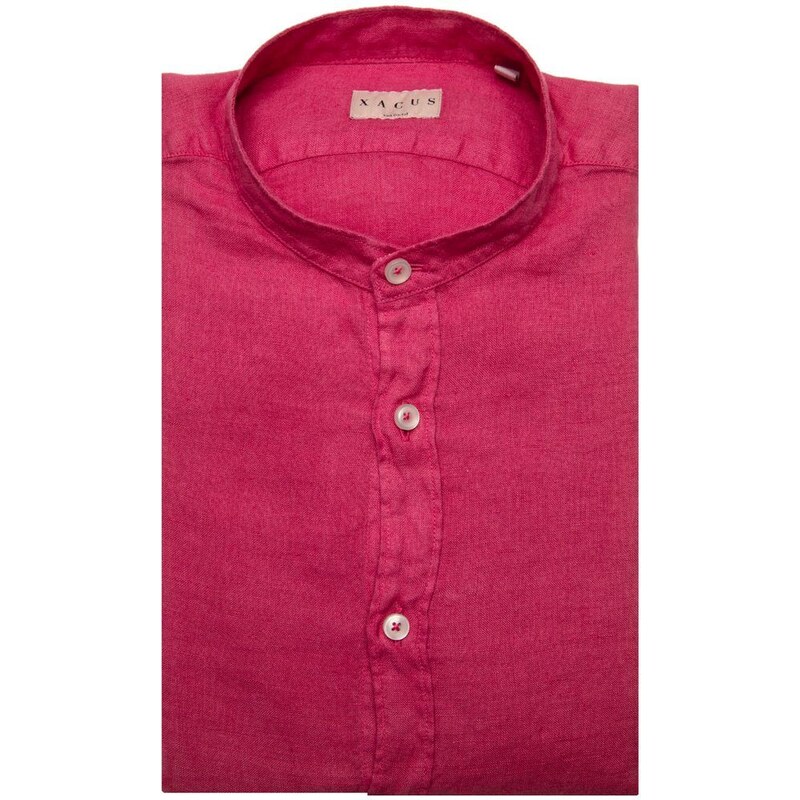 Xacus Camicia tailor fit fuxia in lino