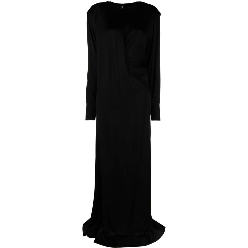 Abito da Cerimonia Lungo con Spacco laterale e Corpetto con pieghette – I Love Dress