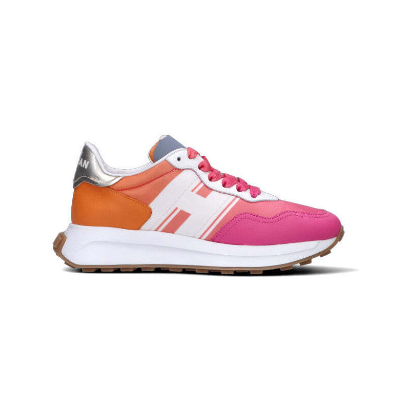 HOGAN Sneaker donna bianca/rosa/arancio in pelle SNEAKERS
