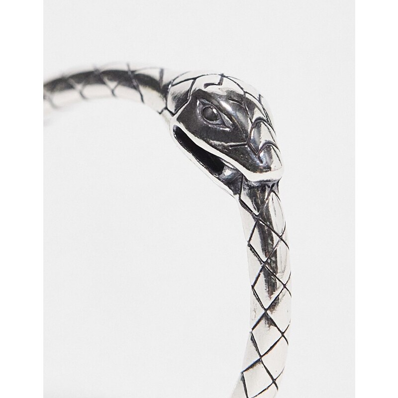 ASOS DESIGN - Anello a fascia in argento sterling con serpente