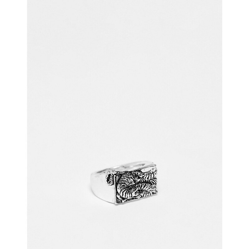 Icon Brand - Anello con sigillo scolpito argento