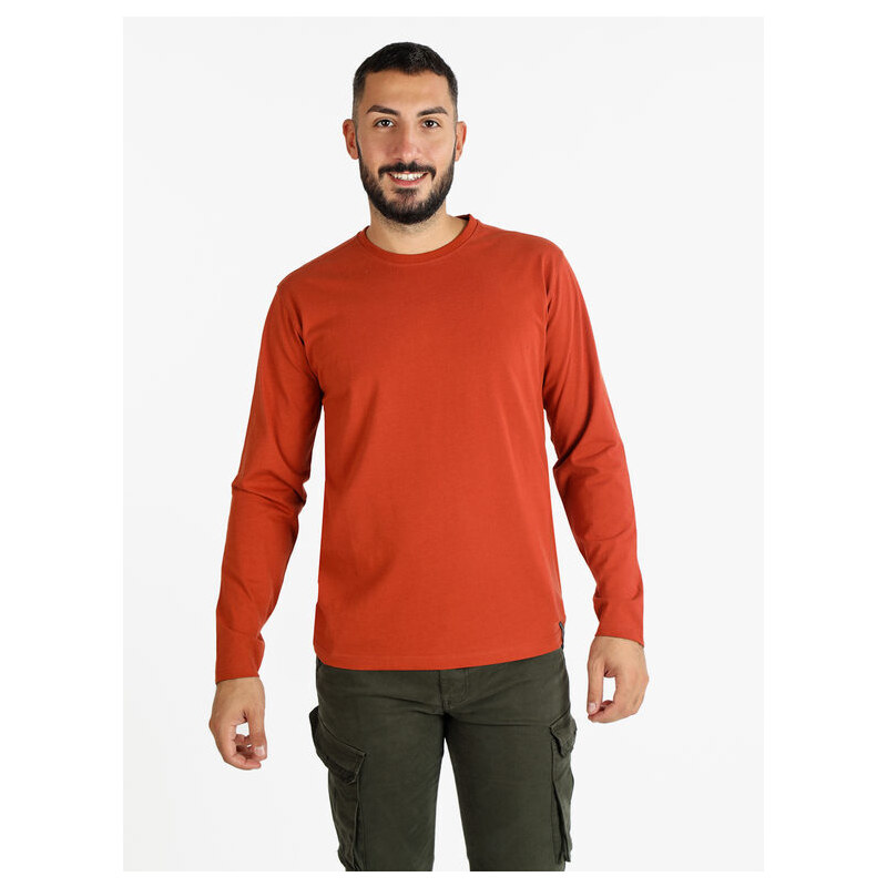 Baci & Abbracci T-shirt Manica Lunga Uomo In Cotone Arancione Taglia Xxl