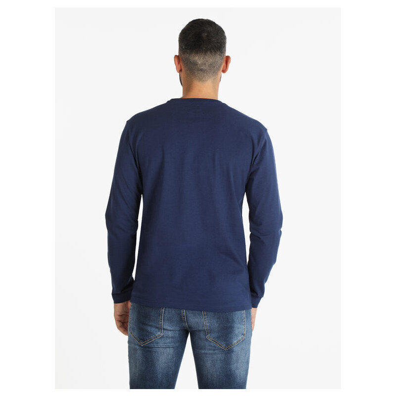 Baci & Abbracci T-shirt Manica Lunga Uomo In Cotone Blu Taglia Xxl
