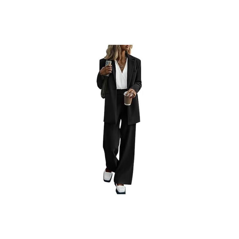 shownicer Ensemble Femme Blazer Tailleur Short de Bureau 2 Pièces Veste de Costume Manteau Blouson Grande Taille Casual Slim Fit pour Affaires Soiree Travail A Jaune XS
