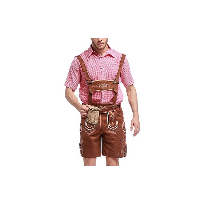 Schöneberger Trachten Couture Pantaloni In Pella Schöneberger Uomo - Stile Tradizionale Con Bretelle Per Oktoberfest Lederhosen Uomo