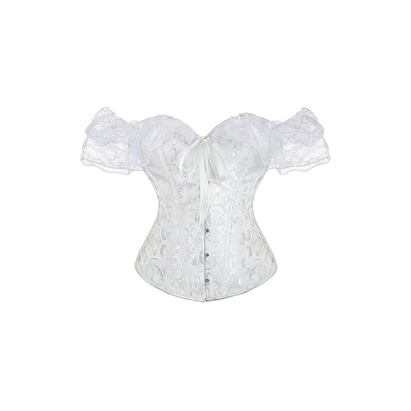 Corsetto Nero Donna Gotico Sexy Overbust Bustino Sposa Vittoriano