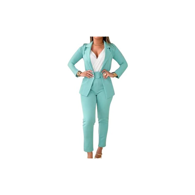 Tailleur Femme 2 Pièces Élégant - Blazer Et Pantalon Slim Fit Pour Bureau Ou Cérémonie