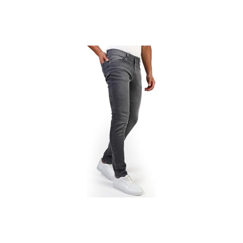 Jeans Uomo slim fit Elasticizzato Denim Casual Pantalone Blu 5 Tasche