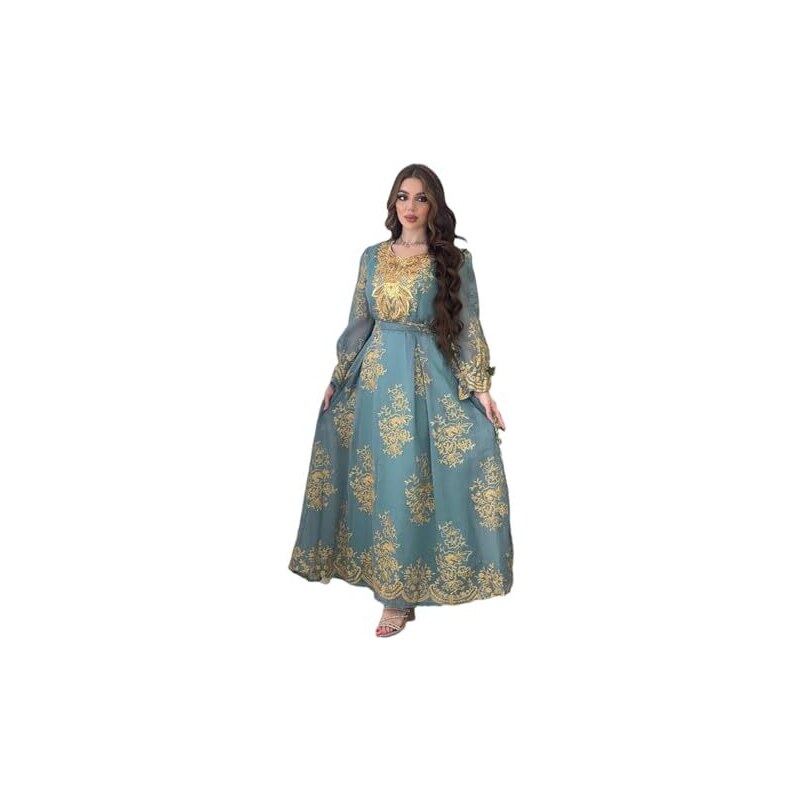 Elegante Abito Kaftano Donna: Maxi Abaya Dubai, Caftano Marocchino Con Strass, Taglie Forti