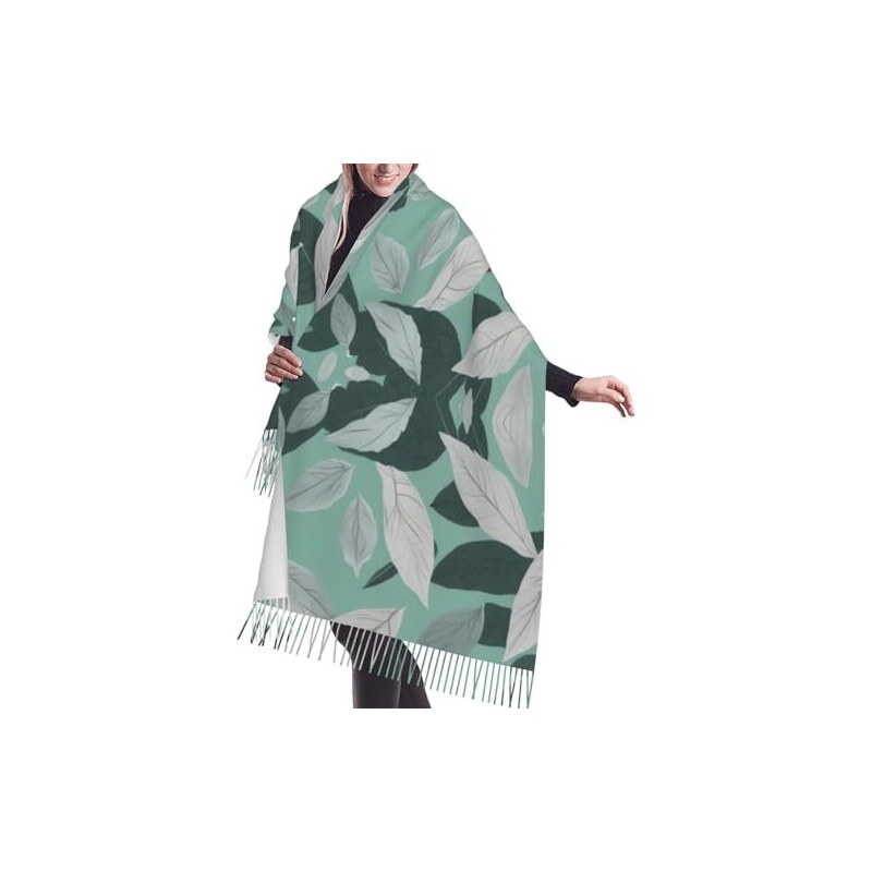 Wufeng Sciarpa Collana Donna Lunga Con Ciondolo In Resina E Strass - Scialle Con Frange Autunno Inverno