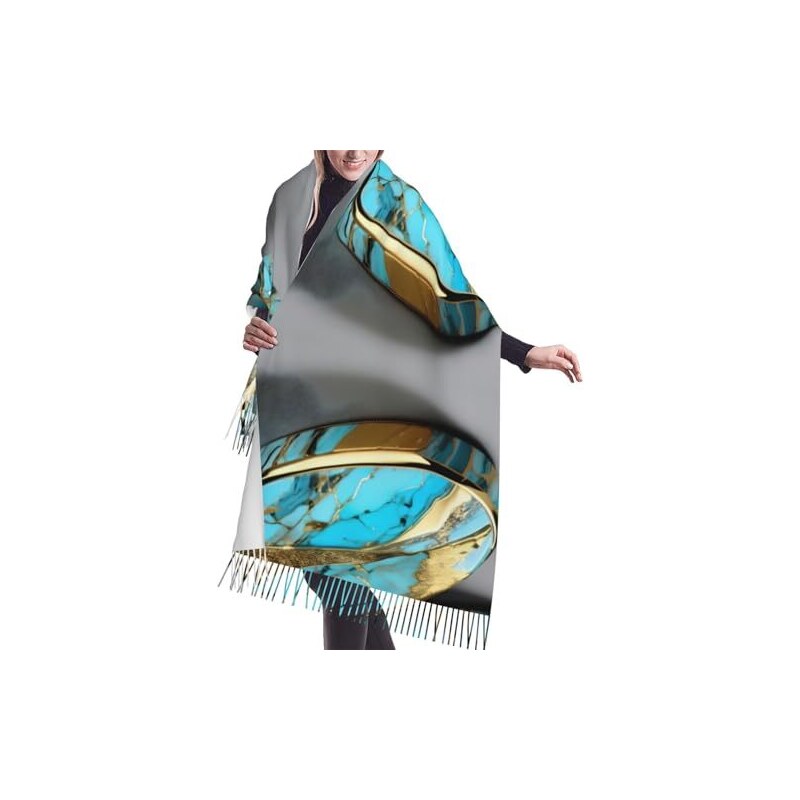 Sciarpa Leopardata Ever Bloom Donna - Leggera Con Frange Cachi