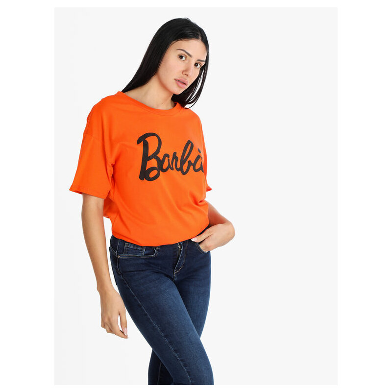Ghisleri Maxi T-shirt Barbie Manica Corta Donna Arancione Taglia Unica