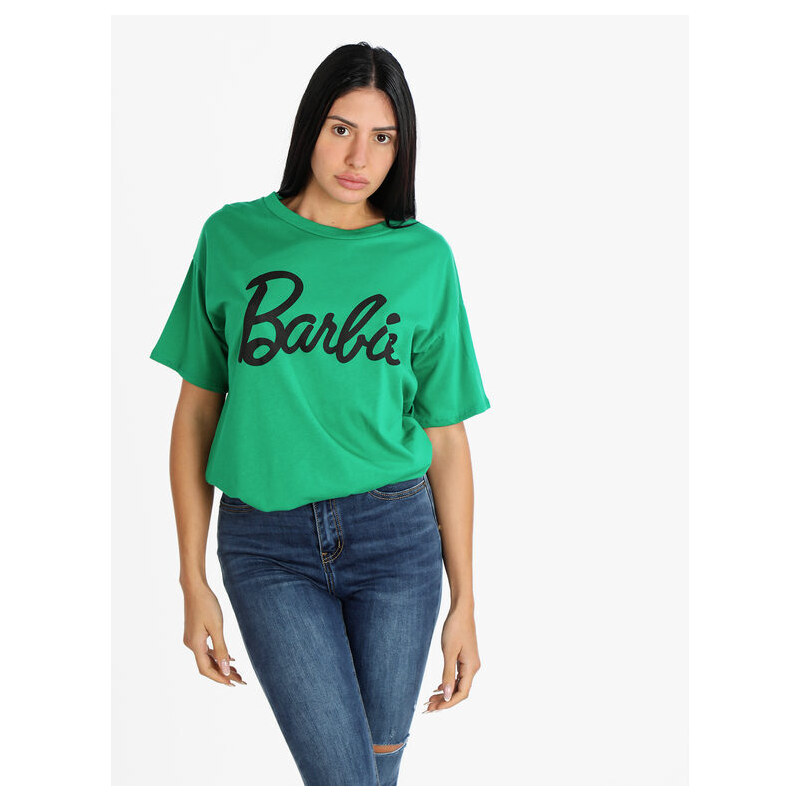 Ghisleri Maxi T-shirt Barbie Manica Corta Donna Verde Taglia Unica