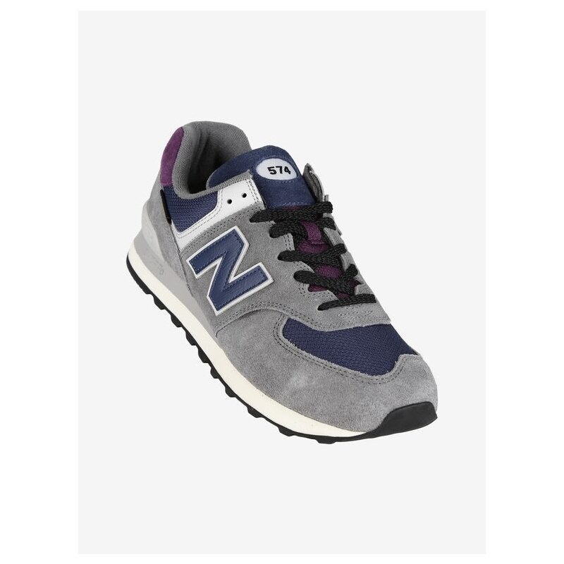 New balance 574 uomo pelle nera best sale