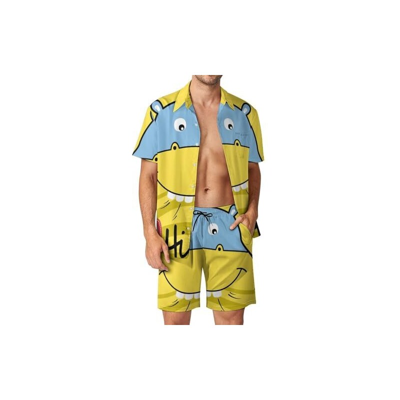 PAODIKUAI Camicia Uomo Hawaiana A Manica Corta - Stampa Funghi Carina - Botton Down, Casual Estiva