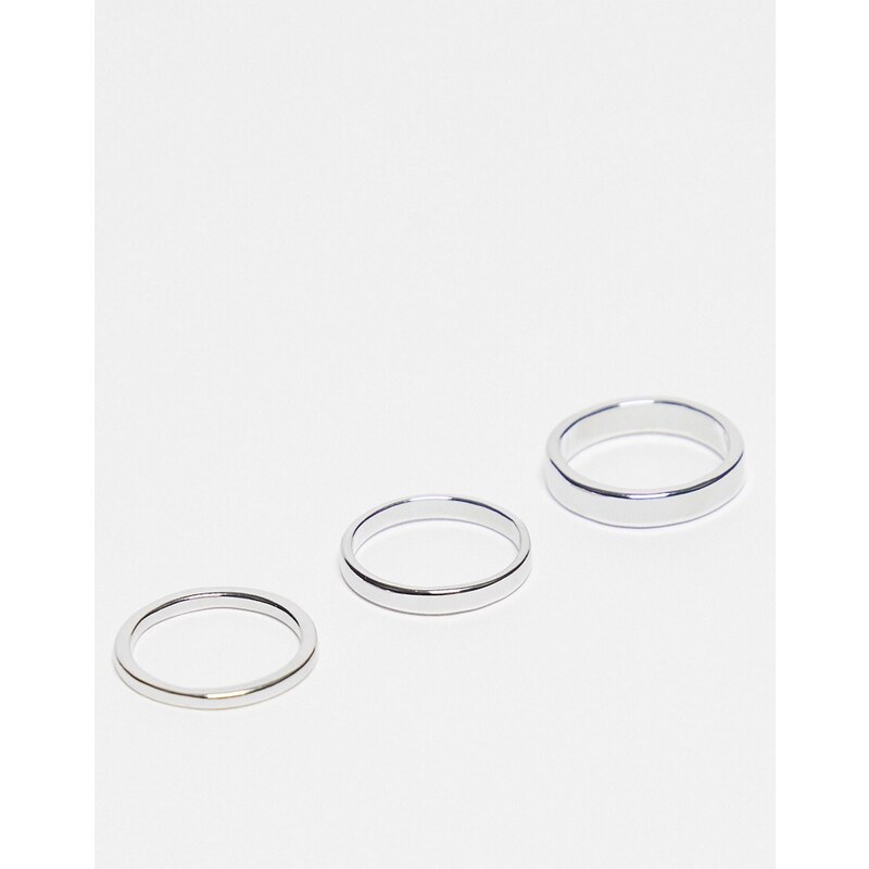 Faded Future - Confezione da 3 anelli argento