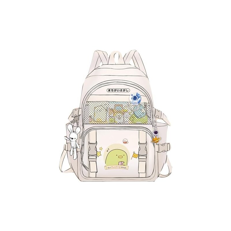 Sac à Dos Hello Kitty Cuir Blanc – Kawaii – Femme – Imperméable – Neuf Avec étiquettes