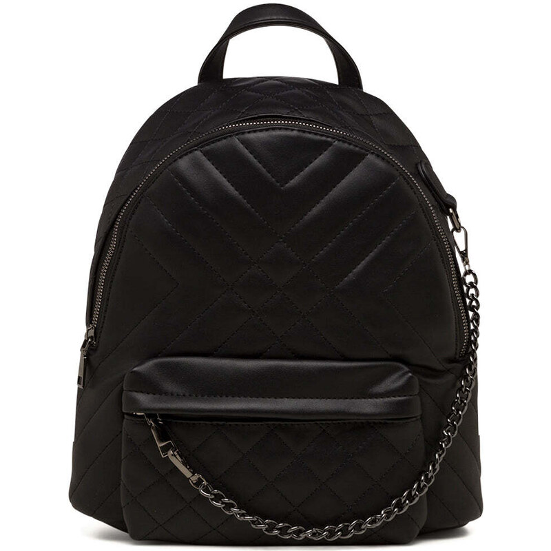 Zaino Donna Mini Trapuntato - Ecopelle Nero, Forma A V - Foto 6