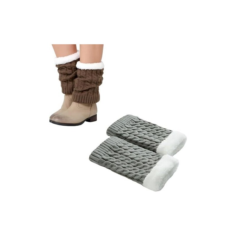 Scaldamuscoli Donna ZKGYUS - Leg Warmers Lavorati A Maglia, Lunghezza 50 Cm, Per Stile E Comfort - Foto 3