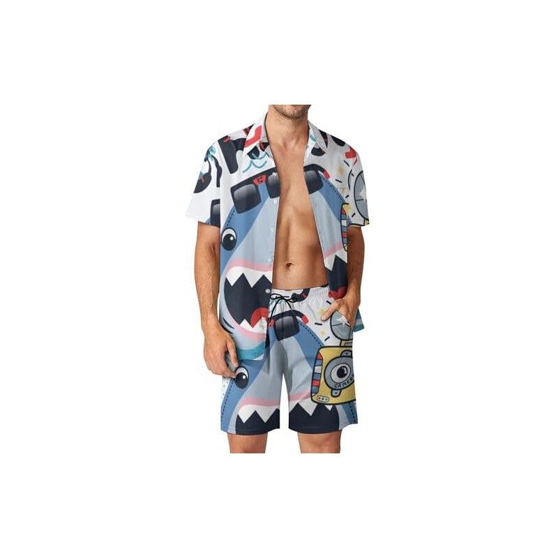 Disney Camicia hawaiana con bottoni, motivo Re Leone, Simba, Nala, Timon, Pumbaa, Mufasa, Zazu, da bambino a adulto, Taglie da uomo, XX-Large