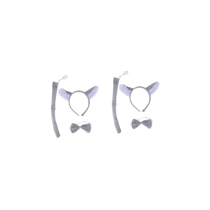 Set Cosplay Gatto Set Costume Gatto Leopardo - Fascia Orecchie, Coda E Papillon Per Halloween E Cosplay Cerchietto Leopardo - Foto 5