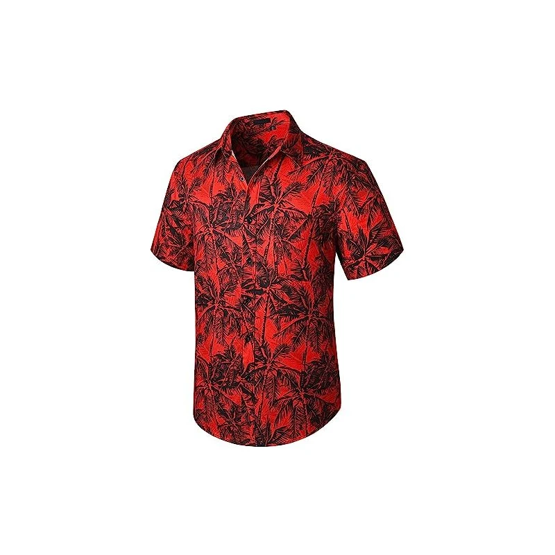 Camicia Hawaiana Uomo Manica Corta - Viscosa Leggera Con Stampa Floreale | Per Spiaggia E Vacanza - Foto 7
